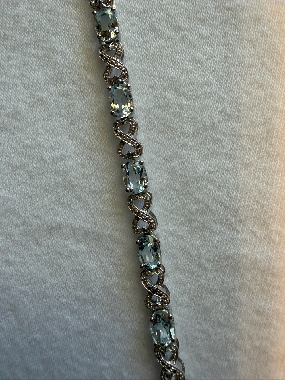 Sterling silver and blue gemstone tennis bracelet
